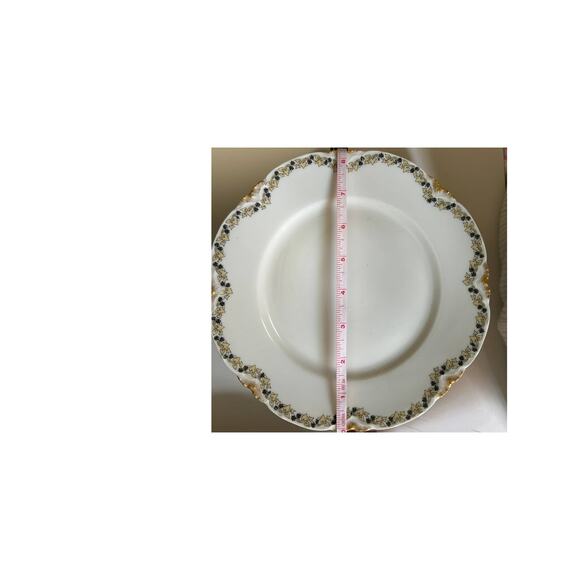 Limoges by Frank Haviland-8 plates/10 lunch/4 soup-Gold yellow ivy - Picture 8 of 9